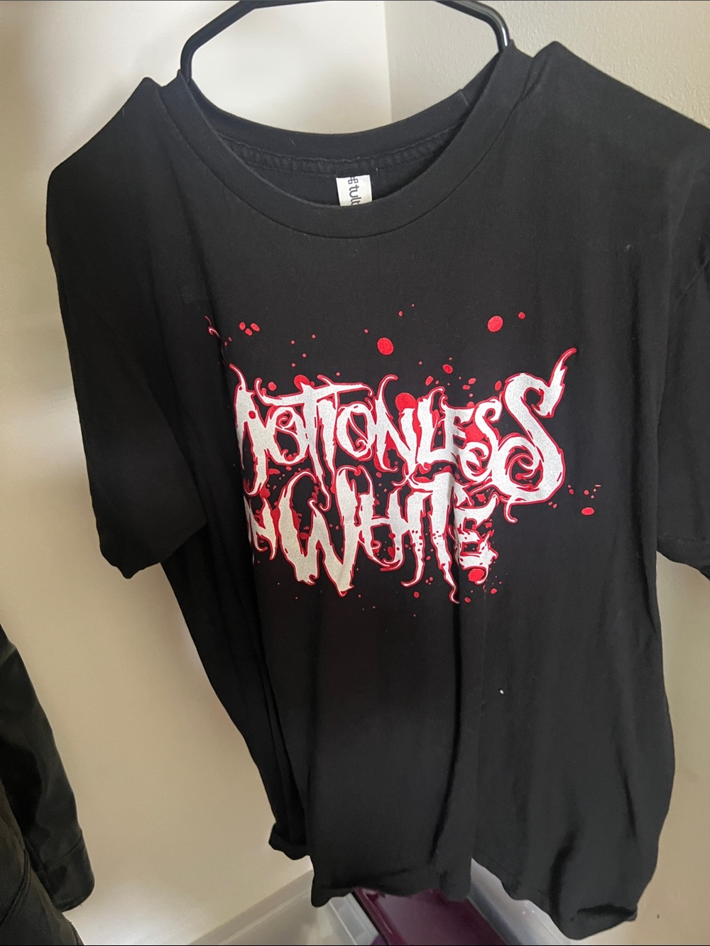 Tultex Black T‑Shirt with White and Red Graphic